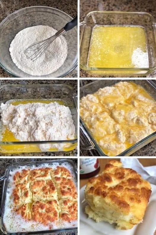Golden, fluffy butter swim biscuits baked in a square pan with crispy, buttery edges.