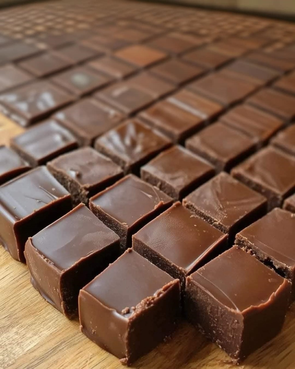 Squares of homemade 3 Minute Fudge with sprinkles and nuts on top.