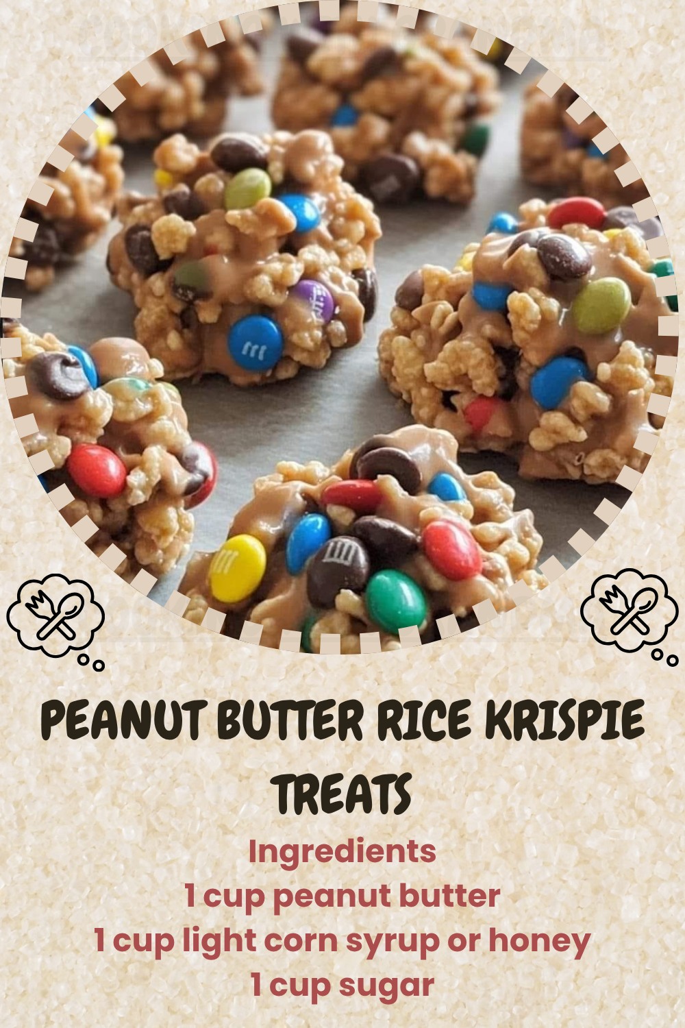 Peanut Butter Rice Krispie Treats with M&M's & Chocolate