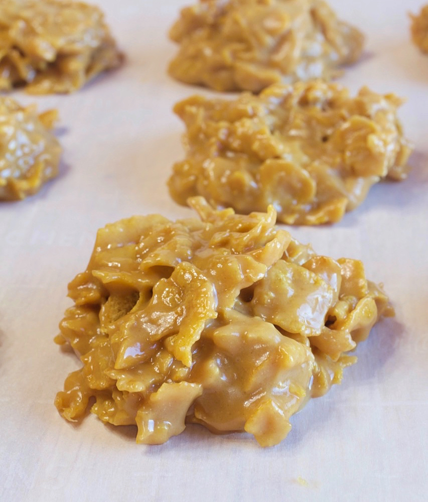 Grama’s Corn Flake Peanut Butter Cookies Recipe (No-Bake)