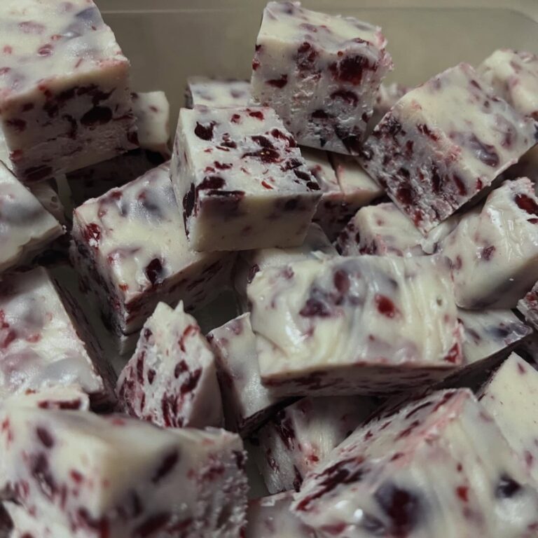 White Chocolate Cranberry Fudge Easy Holiday Dessert
