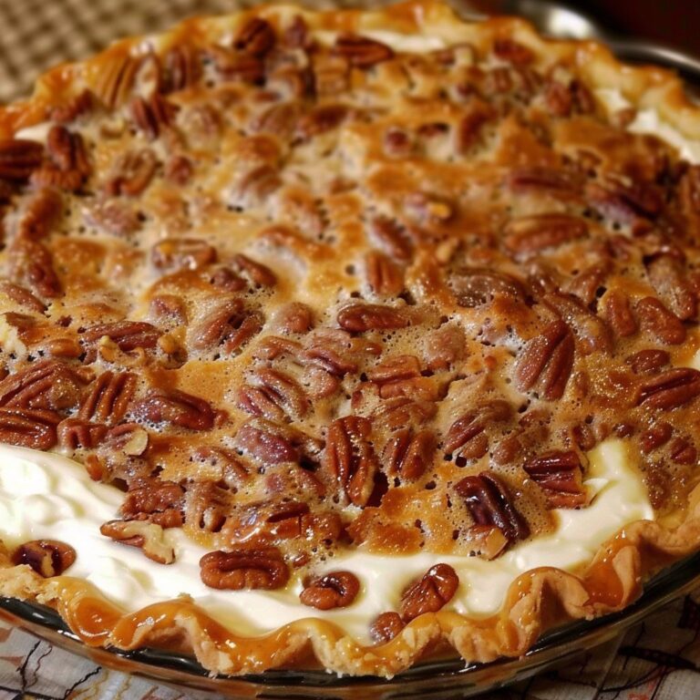 Pecan Cheesecake Pie Recipe with Creamy Layer