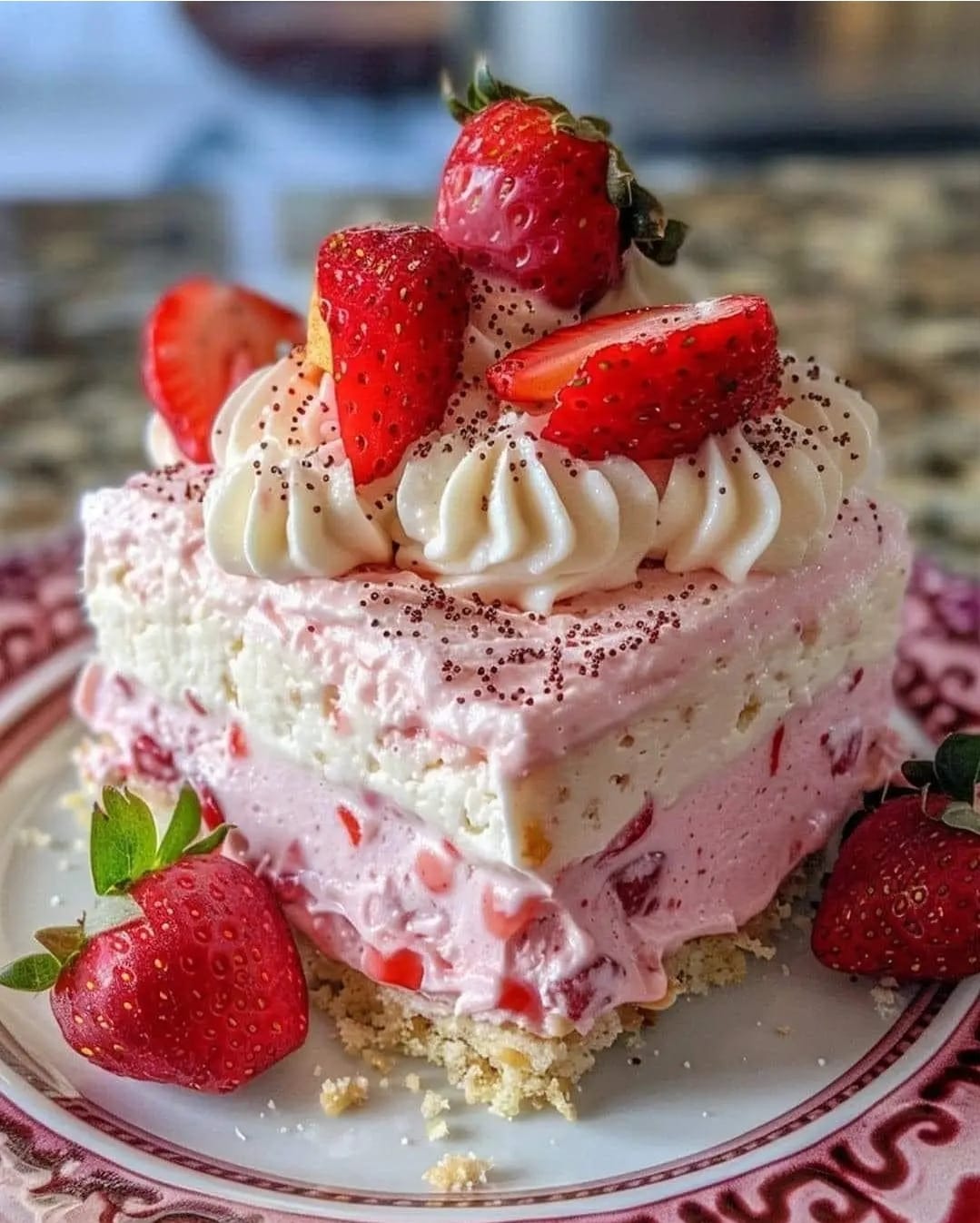 No Bake Strawberry Split Cake Recipe Easy Dessert