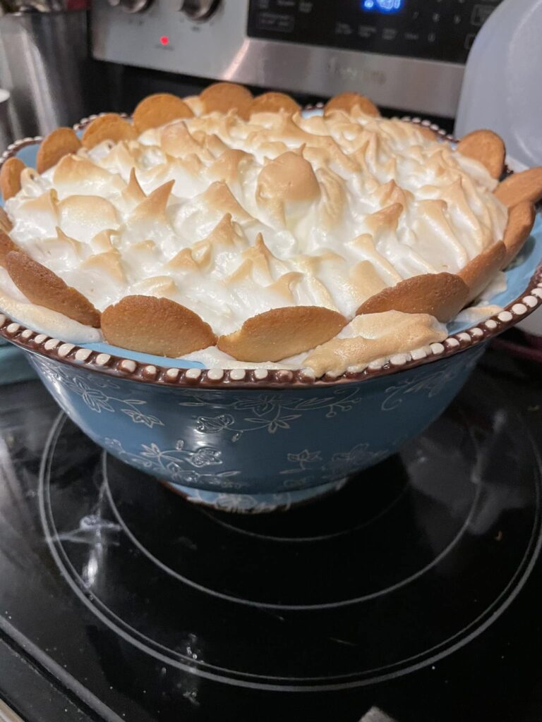 Homemade Banana Pudding From Scratch With Baked Meringue