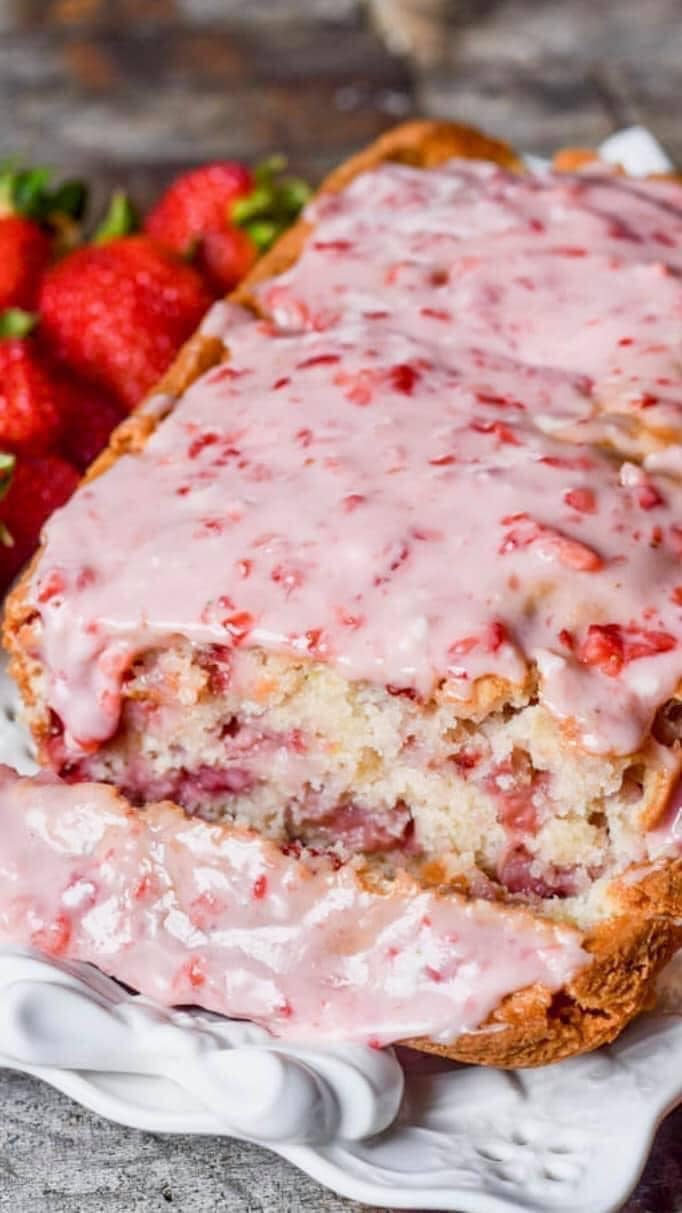 Strawberry Bread Recipe with Sweet Glaze