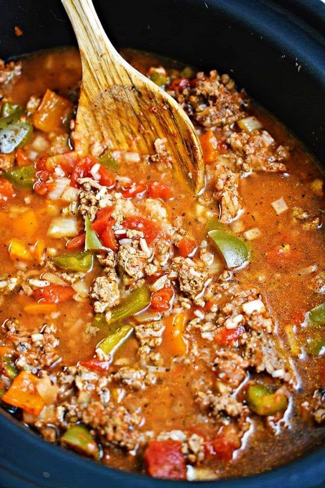 Slow Cooker Stuffed Pepper Soup Easy Recipe