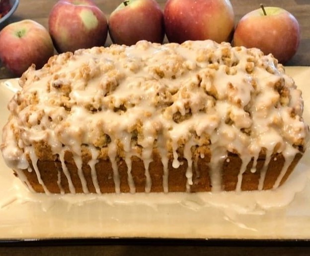 Glazed Apple Bread with Crumb Topping Recipe