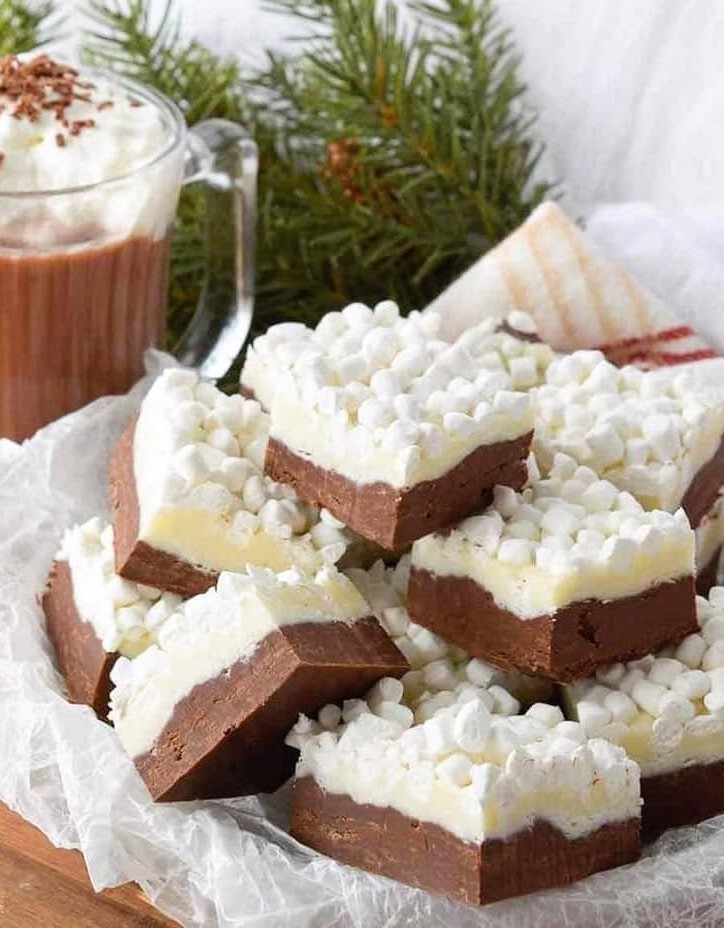 Microwave Hot Chocolate Fudge (Easy Layered Recipe)