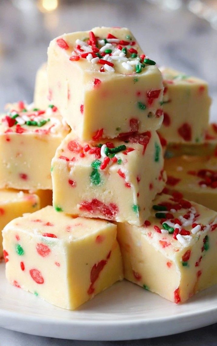 Christmas Cake Batter Fudge Recipe