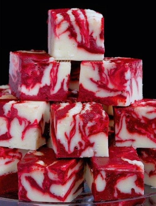 Winter White Red Velvet Fudge Recipe