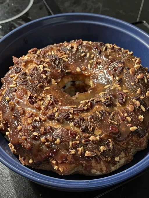 Texas Pecan Pie Pound Cake with Caramel
